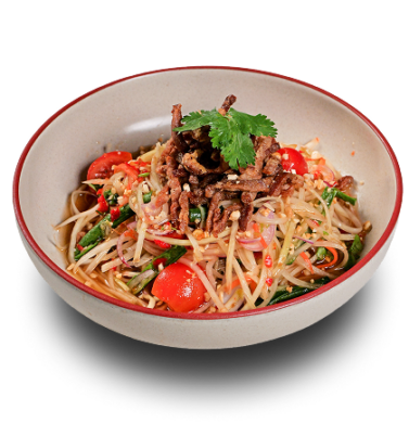 Bebek Goreng Krispi Dengan Papaya Salad