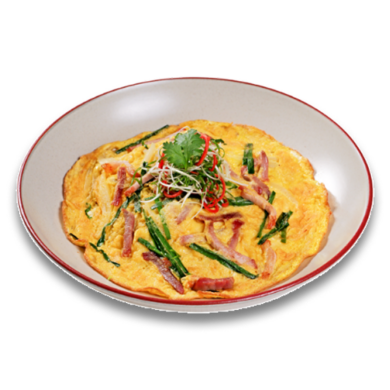 Telur Goreng Babi Char-Siu,  Kucai, Bawang