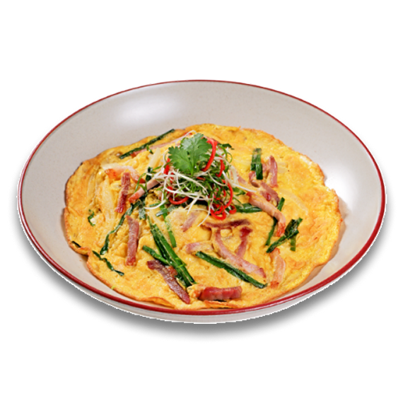 Telur Goreng Babi Char-Siu,  Kucai, Bawang